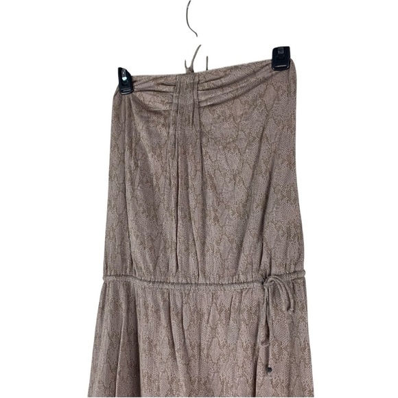 Zadig & Voltaire TU Strapless Mini Dress Boho Chic Taupe Beige Lace Print - Picture 3 of 8